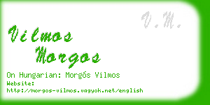 vilmos morgos business card